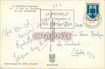 La Rochelle (Charente-Maritime) — Vista geral do porto e da Torre Saint-Nicolas — Éditions Diplôme — Verso