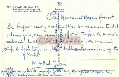 Royan (Charente-Maritime) — ogólne widok i kryty rynek — wydawca A. C. de la Métallurgie, nr 707 — Rewers
