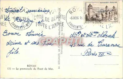 Royan — Promenada Frontu Morza — M. Berjaud, wydawca — Rewers