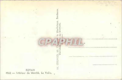 Wnętrze Rynku La Voûte — Royan — Wydawca M. Berjaud, nr 4565 — Rewers