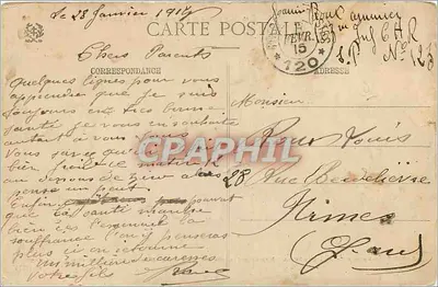 Saint-Dié (Vosges) — Ulica Gambetta — Dom zniszczony przez obus w drugi dzień bombardowania — 27 sierpnia 1914 — Ad. Weing — N° 11074 — Rewers