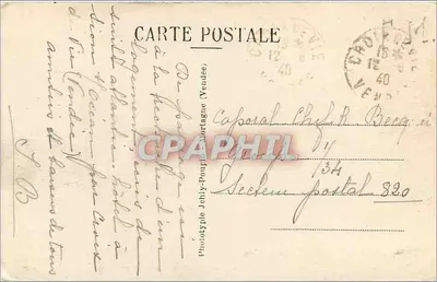 Bilhete postal antigo Croix de Vie Vendee Um canto da Praia — Verso