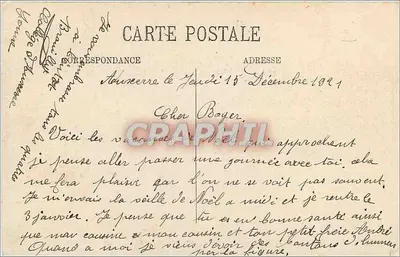 Auxerre — Widok z belwederu Manificier w kierunku Kościoła św. Piotra — LL. — Rewers