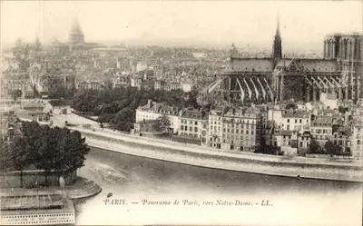 Paris — Panorama de Paris, em direção à Notre-Dame — LL. — Edição A. SOCIEDADE CARRÉE