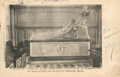 Neuilly — Túmulo do Duque de Orleães e o Anjo esculpido por sua irmã a Princesa Marie — E. Polydore, Paris