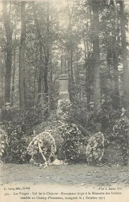 Col de la Chipote - Monument érigé à la Mémoire des Soldats tombés au Champ d'honneur — C. Cuny, édite, St-Dié, n°480