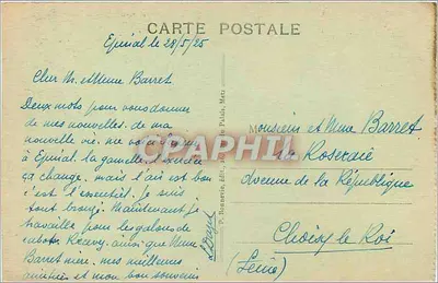 ÉPINAL - Kolegium widziane z Cours — P. Bonnerey, wyd. 26, rue du Palais, Metz — nr 15 — Rewers
