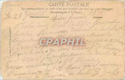 Bilhete postal antigo Dourdan S O Place du marche — Verso