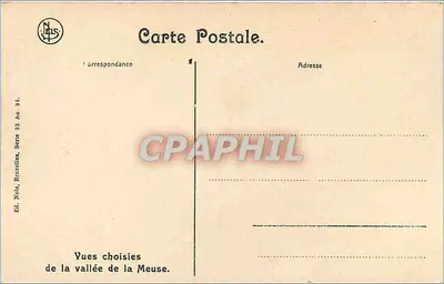 Les Rochers, Freyr — vista della valle della Mosa — Ed. Nola, Bruxelles, Série 39 No. 34 — Verso