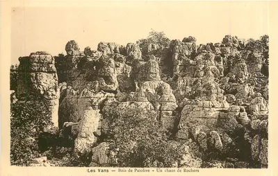 Les Vans — Bois de Paiolive — Um caos de Rochas — Impr.-Phot. Henri Pailouze, Toulouse