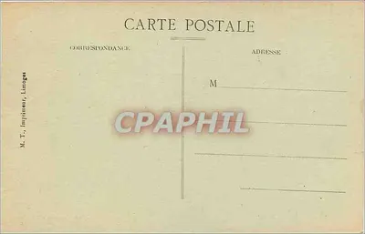 Marvejols — Vista aérea com pássaros transportadores de cartas — Impressor M. F., Limoges — Verso