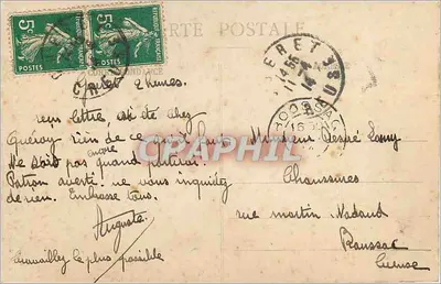 Cascades des Jarreaux, près Bourganeuf — A. de Nussac, édit. Guéret — Verso