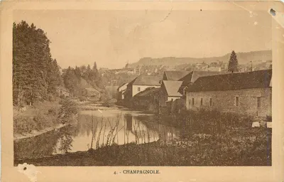 Champagnole — vista do vilarejo e do rio — editor desconhecido, n°4