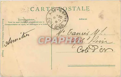 Beaune — widok z lotu ptaka, widok z balonu — Ronco Frères, wydawcy, Beaune — Rewers