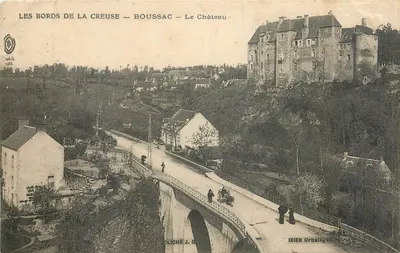 Bilhete postal antigo Os bordos da Creuse Boussac O Castelo
