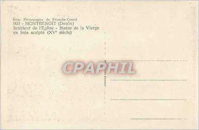 Estátua da Virgem — interior da igreja — Montbenoît (Doubs) — editor Cim — Verso