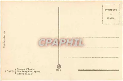 Pompei - Templo de Apolo — n° de série 203-9 — Verso