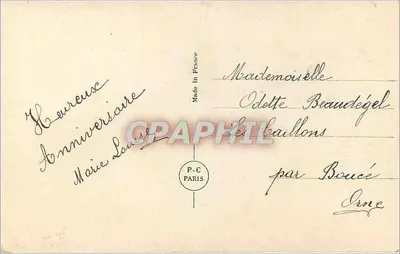 Pejzaż wiejski — ramka kwiatowa — P-C PARIS nr 4086 — Rewers
