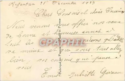 Zimowy krajobraz z kościołem — Wesołych Świąt — wydawca nie widoczny — Rewers
