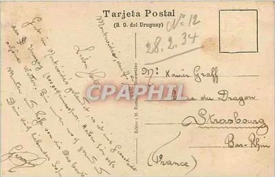 Montevideo — Częściowy widok miasta — Wydawca M. Romano, n° 406 — Rewers