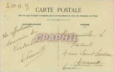 Versailles — Wóz użyty na ślubzie Napoleona I z Marią Luizą — L. R. — Rewers