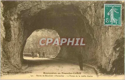 Estrada de Mouchtier a Pontarlier — A Perceção da Velha Rocha — Cliché J. Tareux