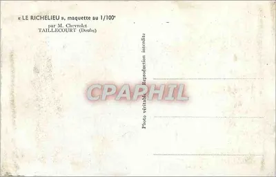 Le Richelieu — model w skali 1/100 — autor M. Chevrolet, Taillecourt (Doubs) — Rewers