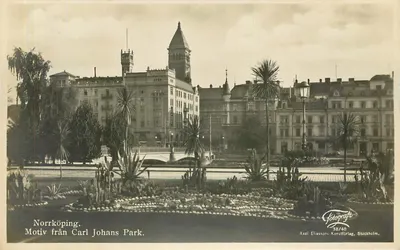 Norrköping — Motivo från Carl Johans Park — Axel Eliassons Konstförlag, Stockholm, n° 38/40