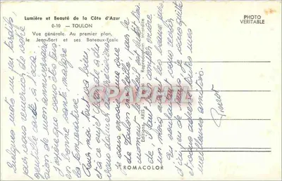 Toulon — Vista generale con Jean Bart e Bateaux-École — Edizioni ARIS — Verso