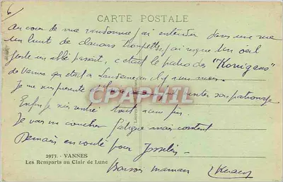 Vannes — Vista dei muri alla luce della luna — 2973 — Verso