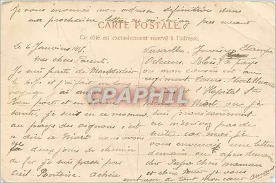 Bilhete postal antigo Castelo de Blois Porta Louis XII — Verso