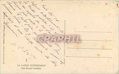 A Lande Pittoresque — Uma Ferme Landaise — Éditions Roger Sougnon, Dax — Verso