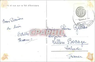Widok na Dolinę Anniviers — Spółka Grévine Neuchâtel — numer serii nie widoczny — Rewers