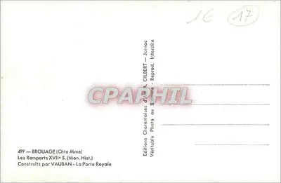 Brouage — Os muros do século XVII — A Porta Real — Éditions Charentaises d'Art A. Gilbert — Verso