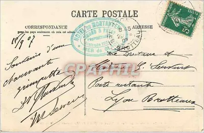 Chamonix — Morze lodowe i Hotel Montanvert (wysokość 1921 m) — Jullien frères, Fot. Wydawcy Genewa — Rewers