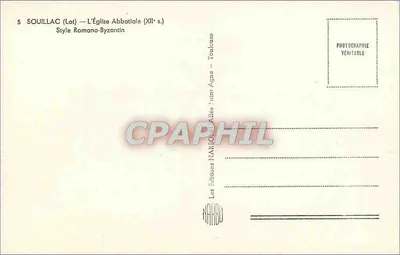 Souillac (Lot) — Klasztorowa Katedra (XII w.) — Styl Romano-Bizantyjski — Wydawnictwo NARBO — Rewers