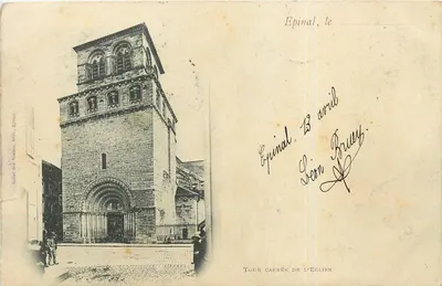 Epinal, la tour carrée de l'église — Éditeur : H. Vaugier, Epinal — N° de série : 14