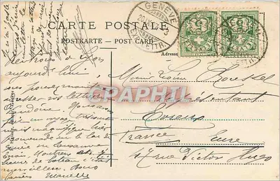 Genebra — Quai e Ponte do Mont-Blanc — Editor não identificado, n° 54 — Verso