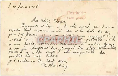 Pejzaż rzeki — obramowanie roślinne i drzewa — n°2450 — Rewers