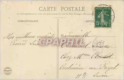 Flores e pássaros — Melhores Votos para 1908 — Imprimeries Réunies, Nancy — Verso