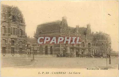 Cambrai - A Estação — visão da estação e de edifícios adjacentes — L.P. 23, editor L. P. 23