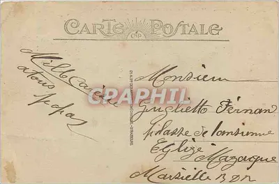 Bilhete postal antigo Dunkerque Les Ecluses e a Place du Mink — Verso