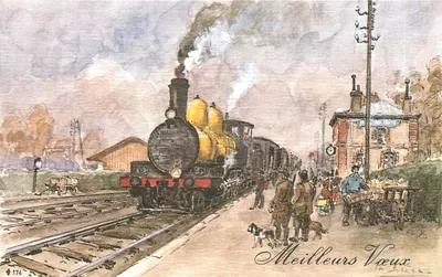 Estação de Vaux — Trem a vapor — Editor: La Sauge, n° 174