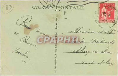 Stara pocztówka Toulon Muzeum — Rewers