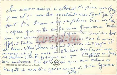 Basílica Nossa Senhora da Guarda — Marselha — Edição David, 91 — Verso