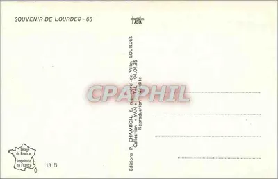 Lourdes — Apparition of the Virgin and view of the basilica — Éditions TADIA — Back