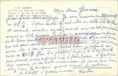 Grotta di Lourdes — pellegrinaggio alla Vergine — fotografia di G. Guglielmi — Verso