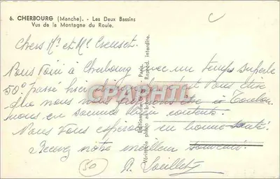Cherbourg (Manche) - Dwa baseny - Widok z Góry Roule — Rewers