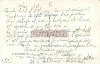 Cherbourg — Port z jachtami — wydawca Aleac, nr 29 — Rewers
