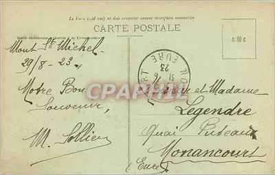 Mont-Saint-Michel — widok z digue po stronie południowej — Wydanie specjalne w Abbadii — Rewers